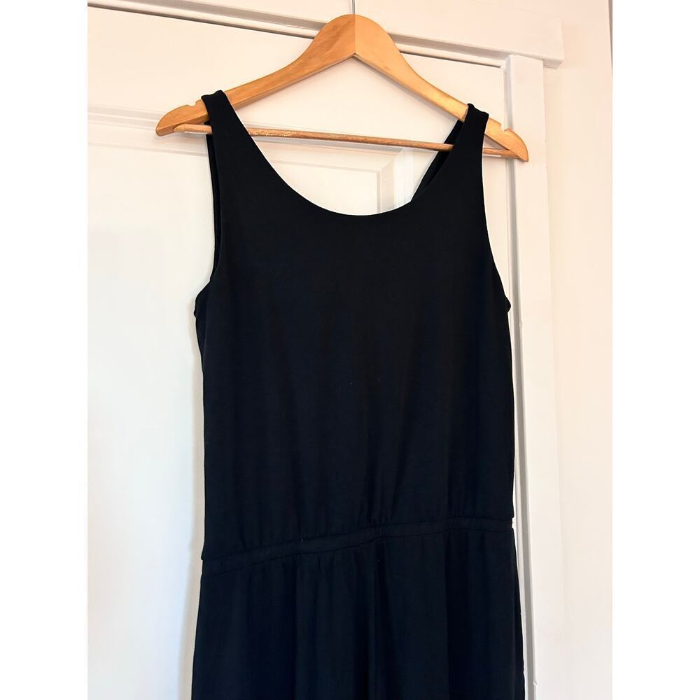 Garnet Hill Black Jersey Lounge Style Jumpsuit Women’s 8 Minimalist Neutral Chic - Picture 8 of 9
